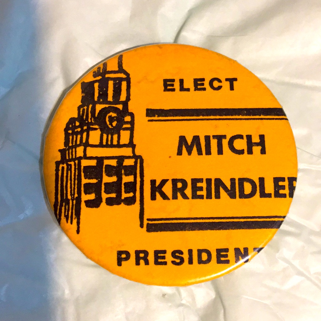 Vintage Elect Mitch Kreindler President Button